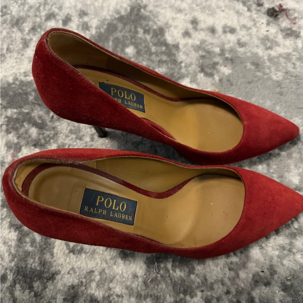 Polo by Ralph Lauren Red Suede Heels